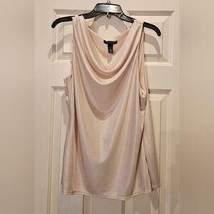 Gold Cowel Neckline Sleeveless Blouse